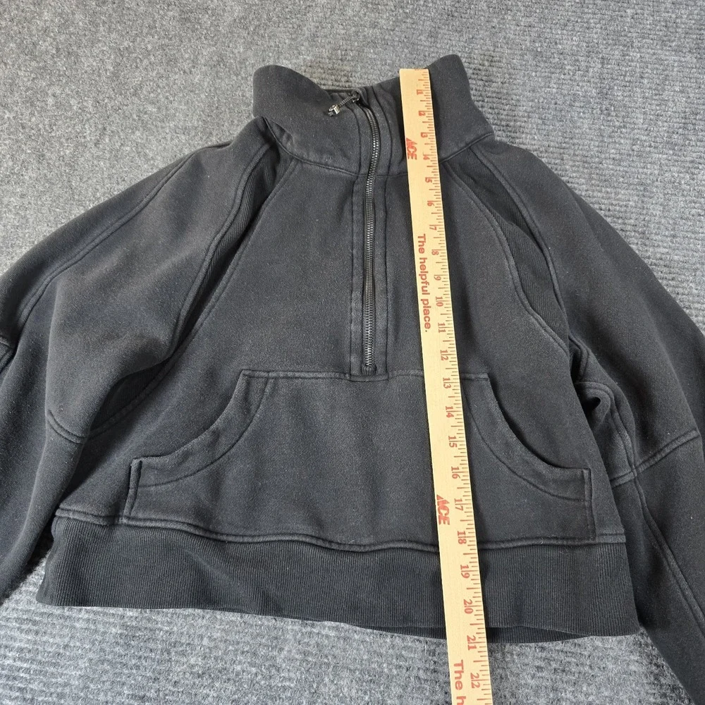 Lululemon Scuba‎ Oversized Cropped Black Half Zip Women's Pullover XS/S